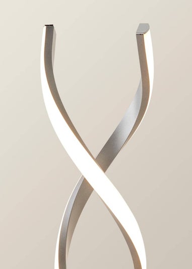 ValueLights Infinity Double Twist Integrated LED Grey Floor Lamp