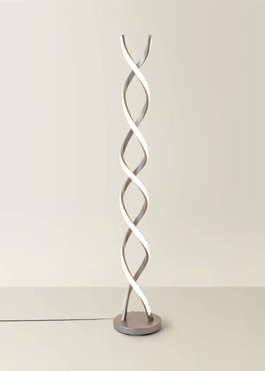ValueLights Infinity Double Twist Integrated LED Grey Floor Lamp