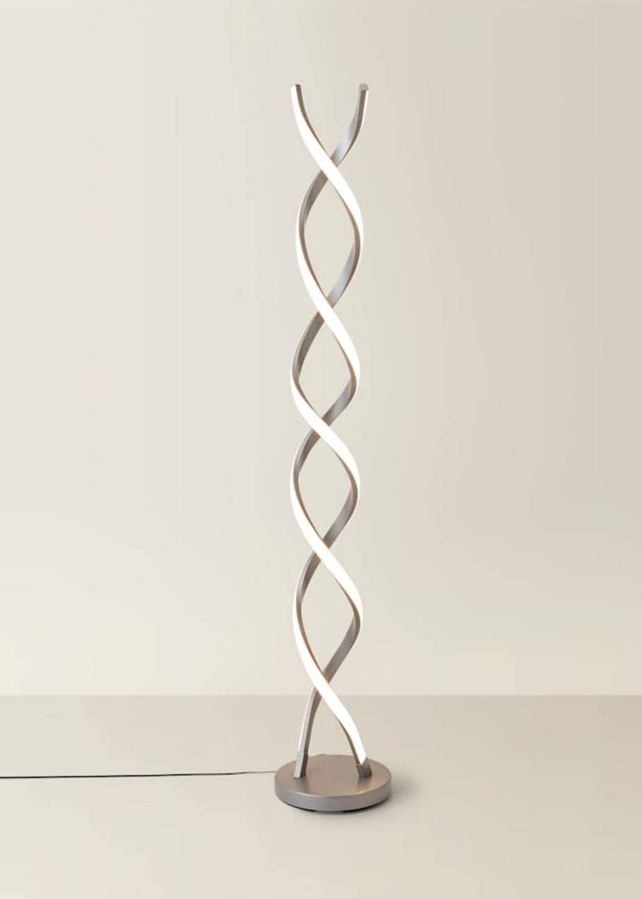 ValueLights Infinity Double Twist Integrated LED Grey Floor Lamp