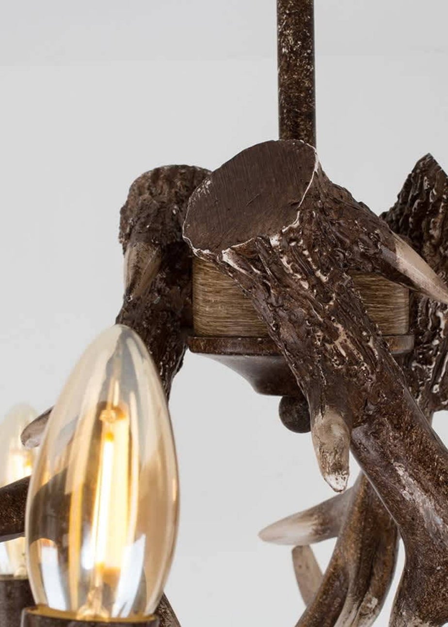ValueLights Caribou Rustic Antler 3 Way Ceiling Light