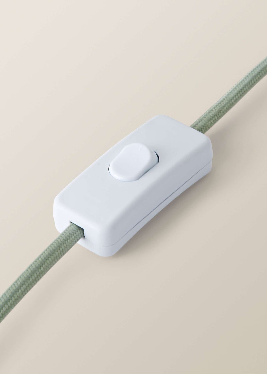 ValueLights Everie Green Stripe Table Lamp with Scallop Shade