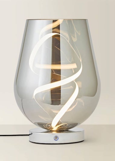 ValueLights Helix Smoked Glass Integrated LED Table Lamp