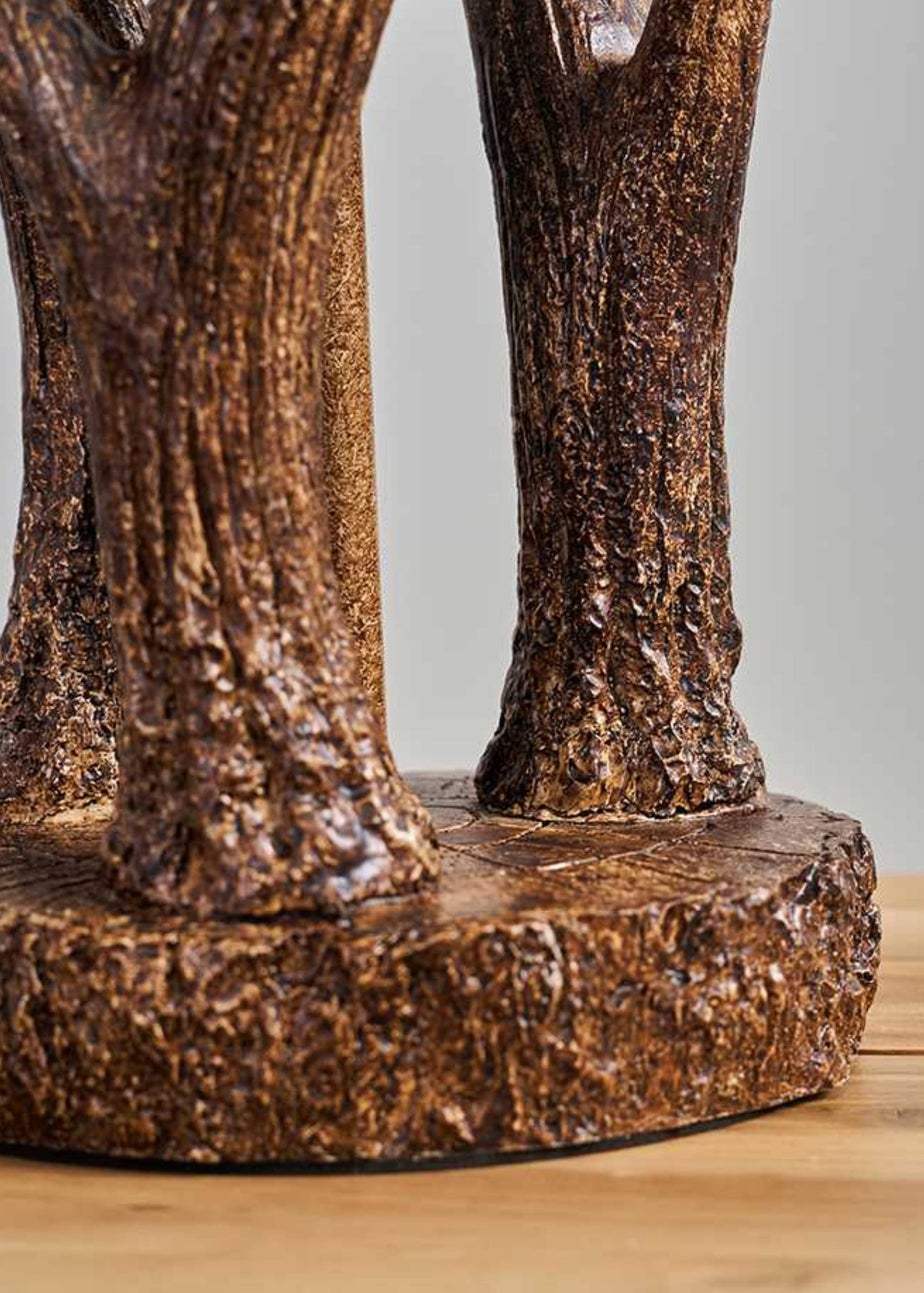 ValueLights Caribou Antler Natural Table Lamp with White Shade