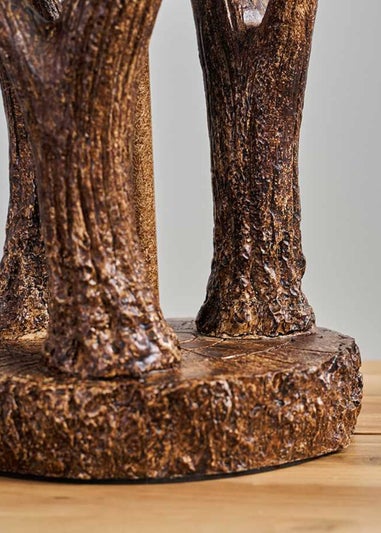 ValueLights Caribou Antler Natural Table Lamp with White Shade