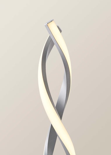 ValueLights Silver Infinity Double Twist Integrated LED Table Lamp