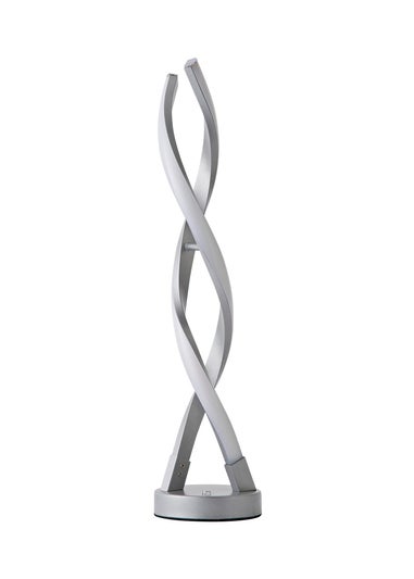 ValueLights Silver Infinity Double Twist Integrated LED Table Lamp