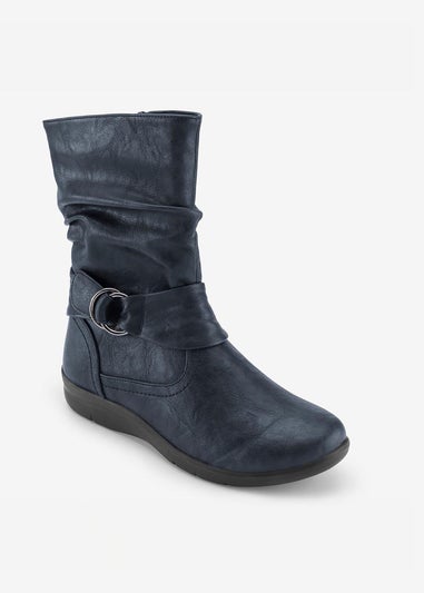 Cotton Traders Blue Stone Flexisole Mid-Calf Boots