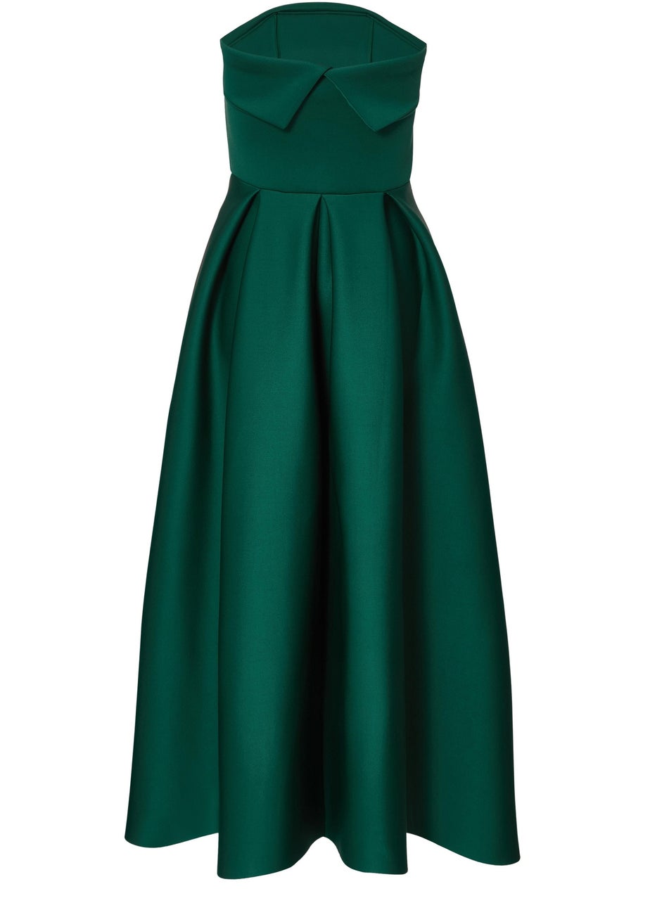 Quiz Green Bandeau Skater Dress