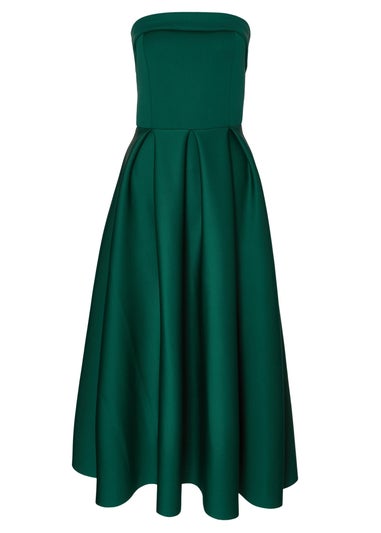 Quiz Green Bandeau Skater Dress