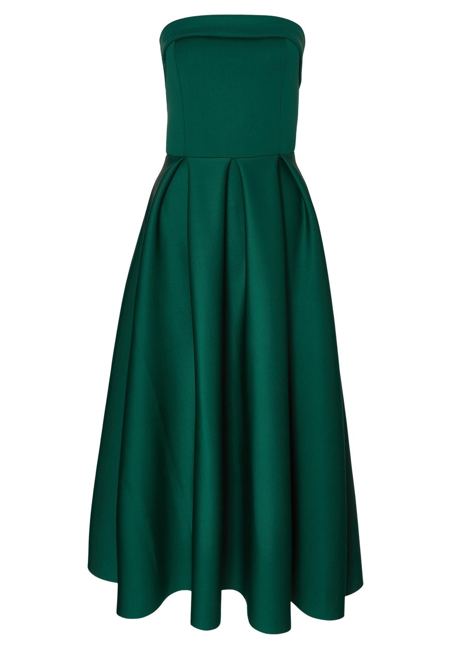 Quiz Green Bandeau Skater Dress