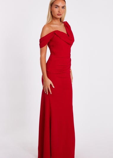 Quiz Red Drop Sleeve Maxi Dress