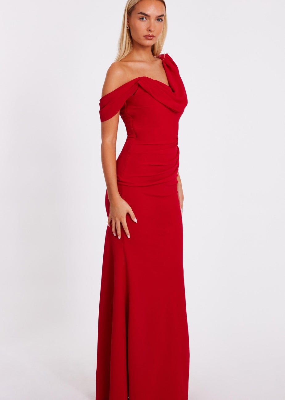 Quiz Red Drop Sleeve Maxi Dress
