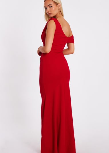 Quiz Red Drop Sleeve Maxi Dress