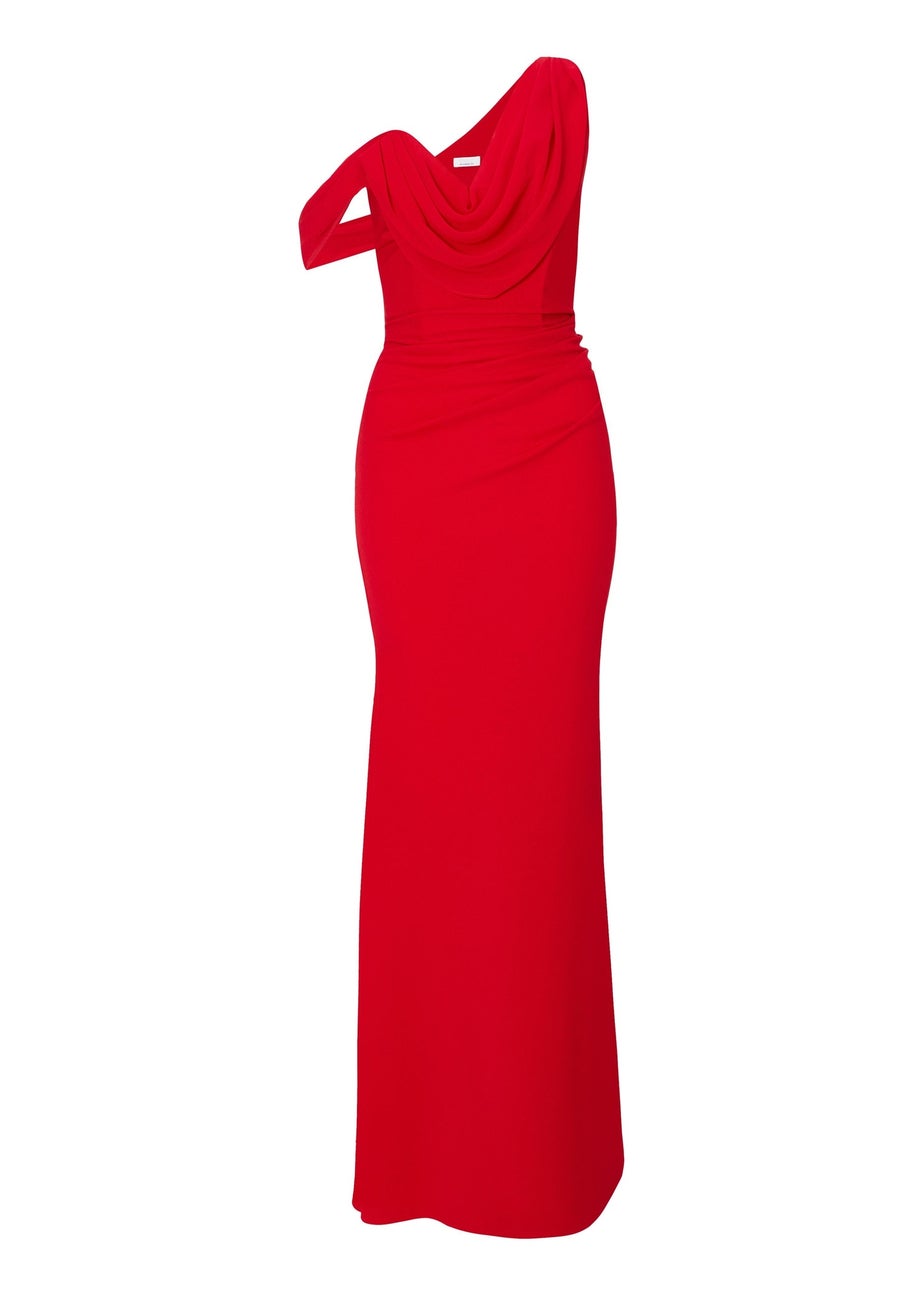 Quiz Red Drop Sleeve Maxi Dress