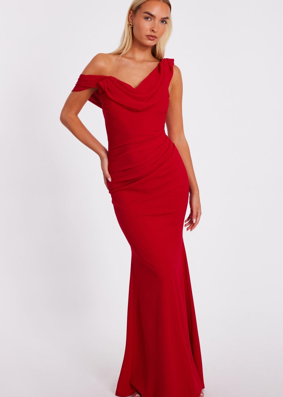 Quiz Red Drop Sleeve Maxi Dress