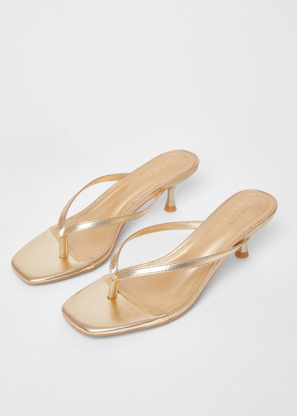 Quiz Gold Toe Post Heels