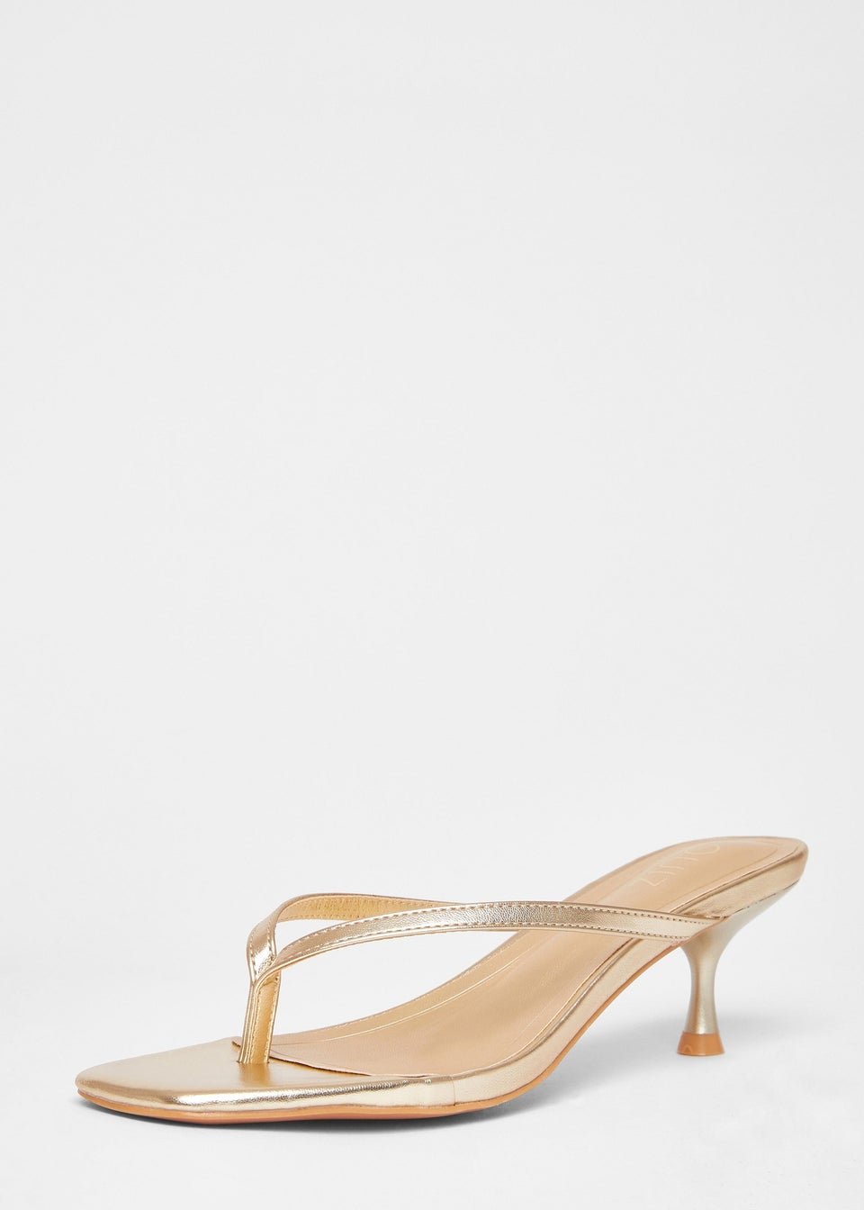Quiz Gold Toe Post Heels