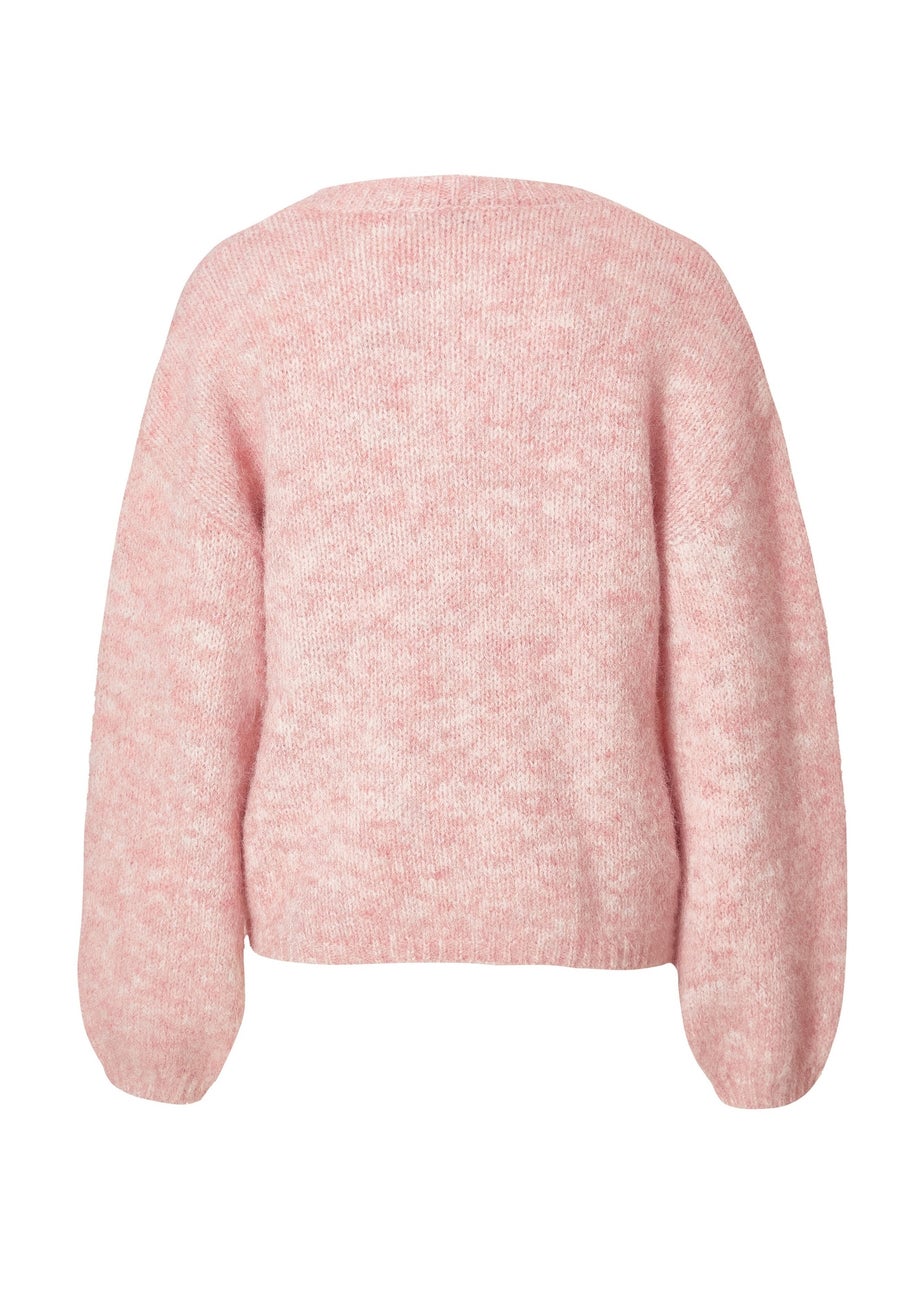 Quiz Pink Knitted Floral Jumper