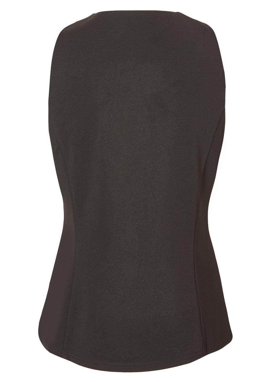 Quiz Black Bow Front Waistcoat
