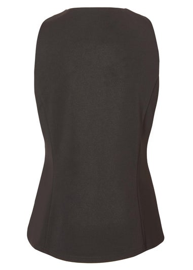 Quiz Black Bow Front Waistcoat