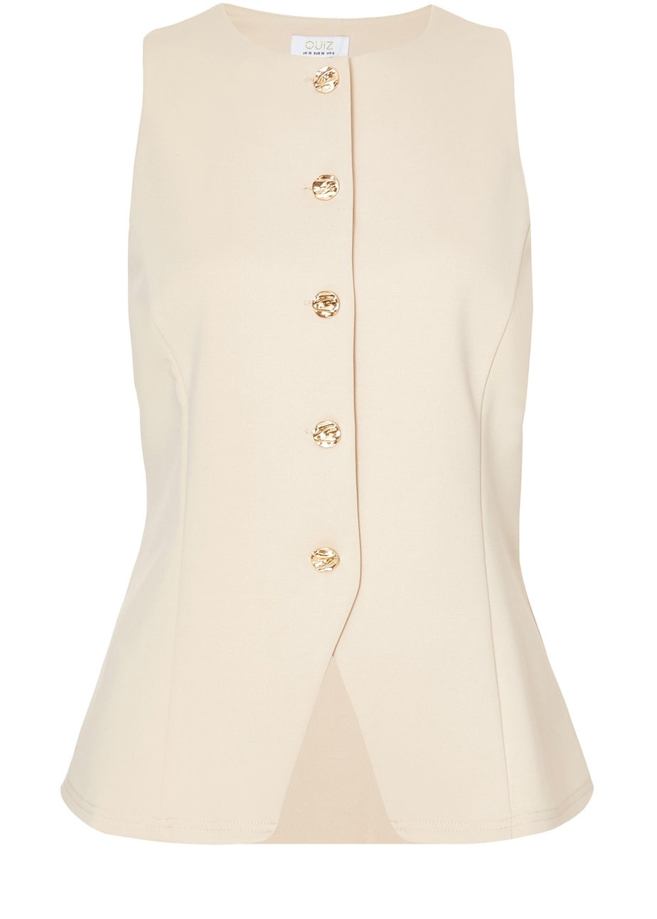 Quiz Stone Button Front Waistcoat