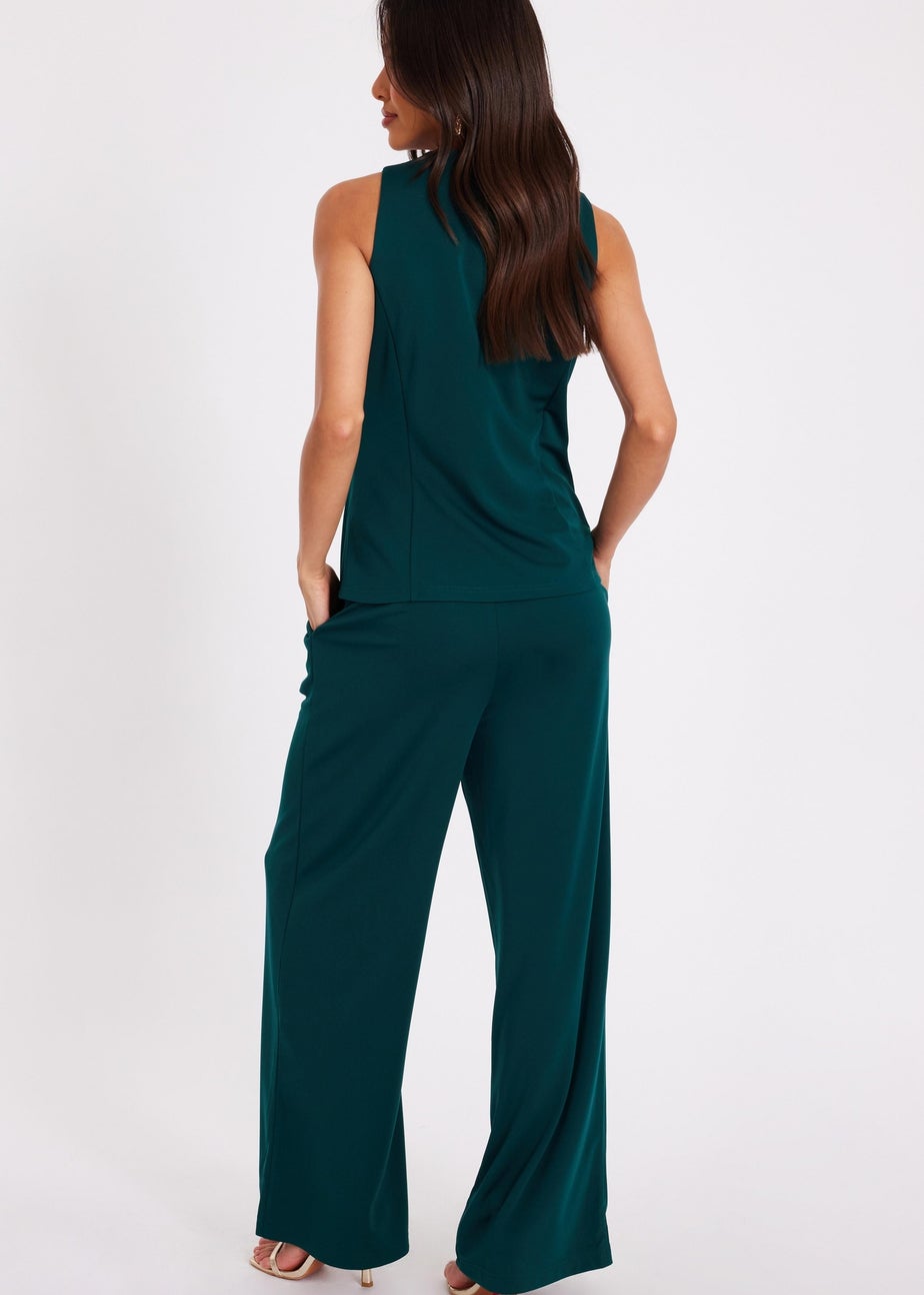 Quiz Green Wide Leg Trousers