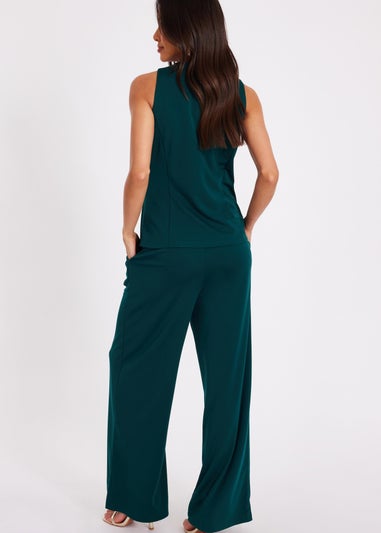 Quiz Green Wide Leg Trousers