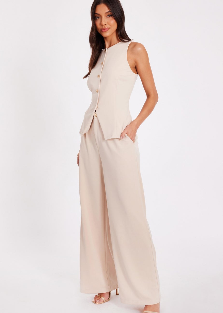 Quiz Stone Wide Leg Trousers