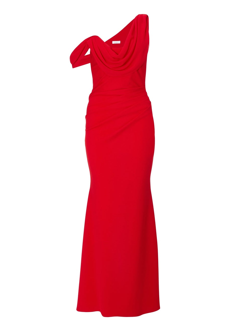 Quiz Red Petite Drop Sleeve Maxi Dress