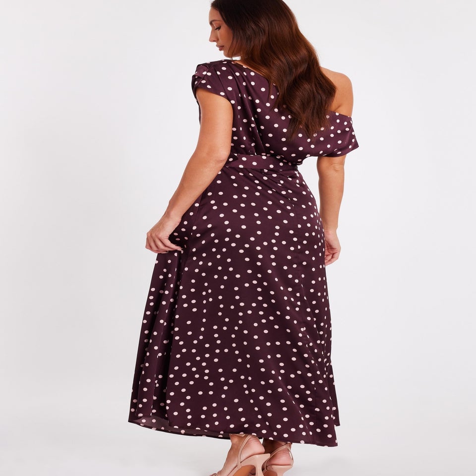 Quiz Red Polka Dot Midaxi Dress