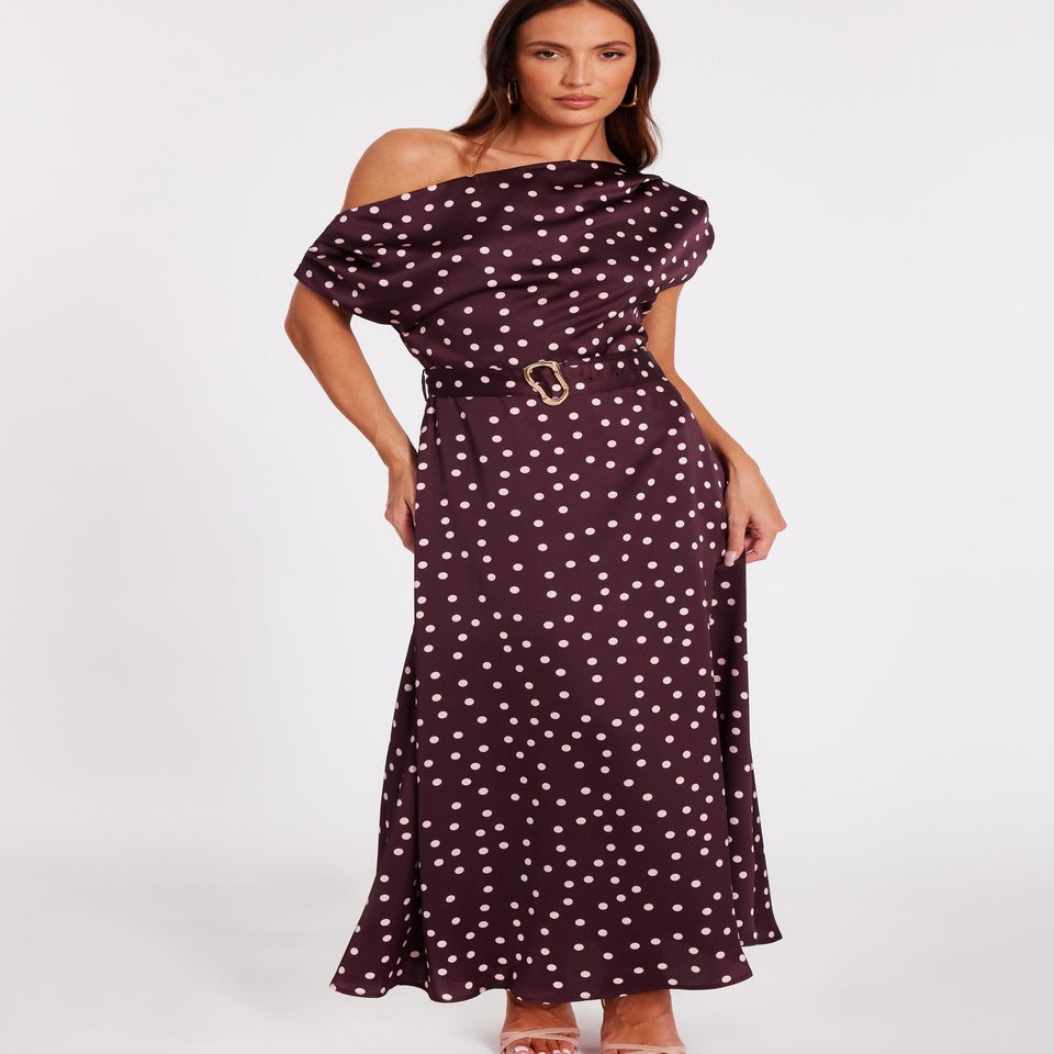 Quiz Red Polka Dot Midaxi Dress