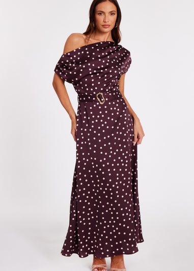 Quiz Red Polka Dot Midaxi Dress
