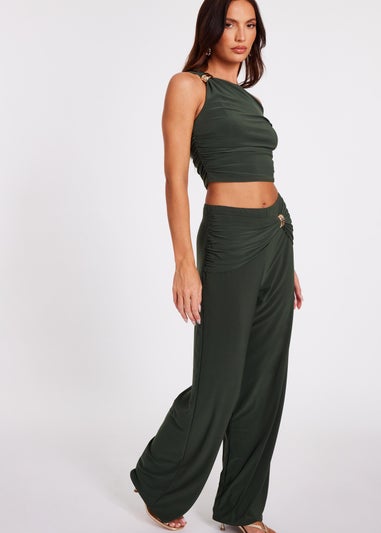 Quiz Khaki Drop Sleeve Top