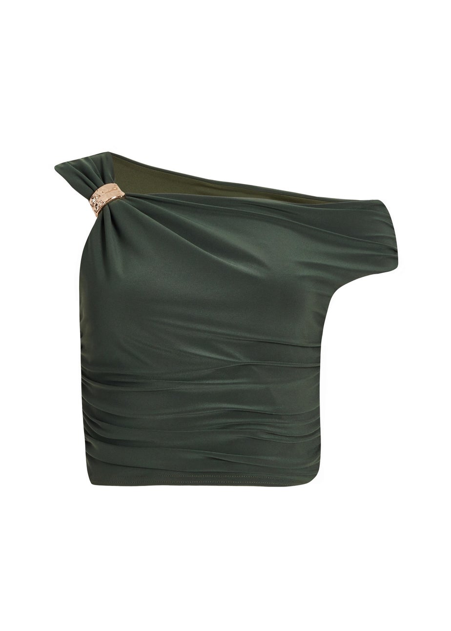 Quiz Khaki Drop Sleeve Top