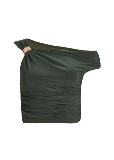 Quiz Khaki Drop Sleeve Top