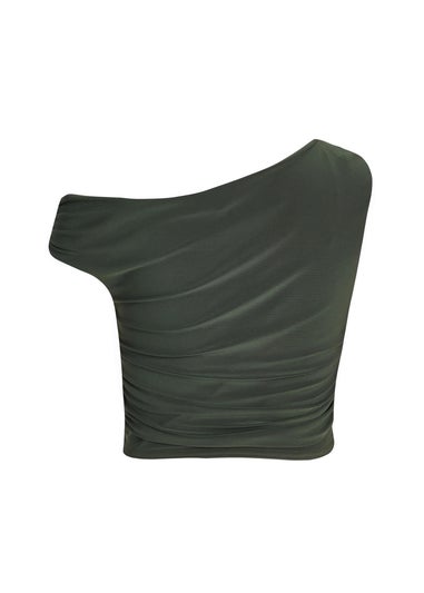 Quiz Khaki Drop Sleeve Top