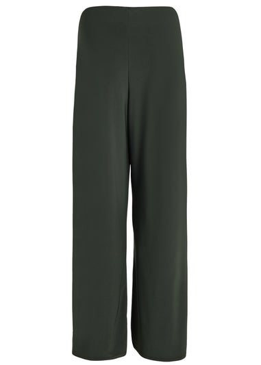 Quiz Khaki Buckle Wide Leg Trousers