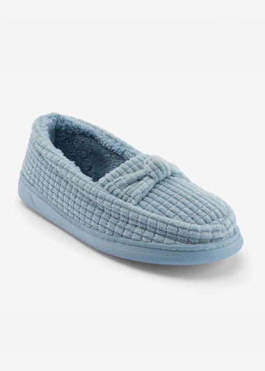 Cotton Traders Blue Haze Knot Cord Slippers