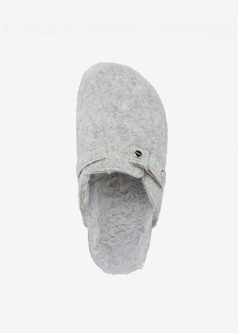 Cotton Traders Grey Clog Slippers