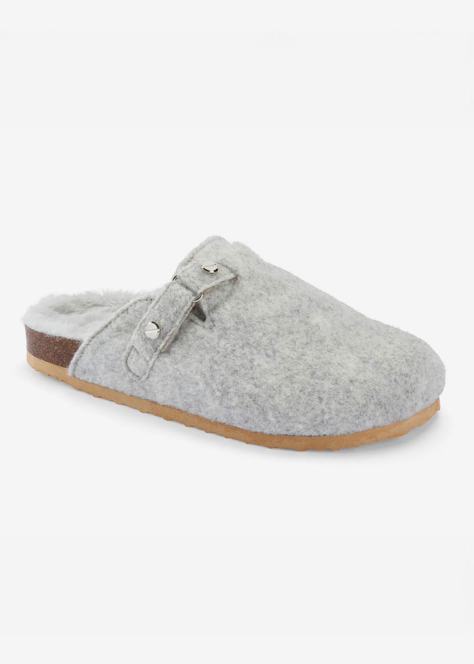 Cotton Traders Grey Clog Slippers