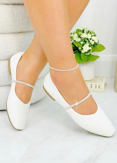 Love Lemonade White Crystal Belle Dolly Shoes