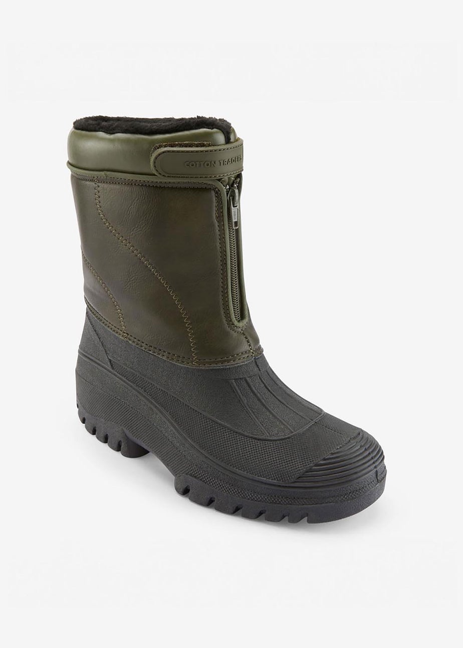 Cotton Traders Khaki Waterproof Highland Boots