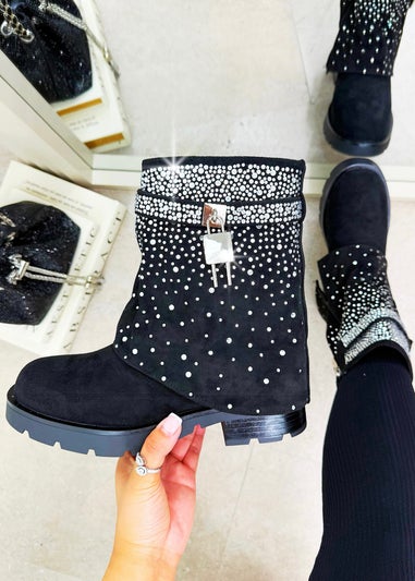 Love Lemonade Black Crystal Starlight Stride Boots
