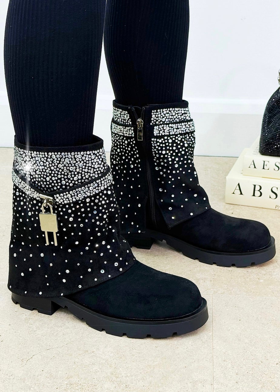 Love Lemonade Black Crystal Starlight Stride Boots