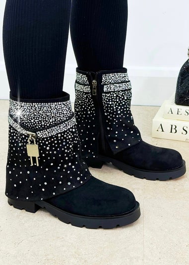 Love Lemonade Black Crystal Starlight Stride Boots