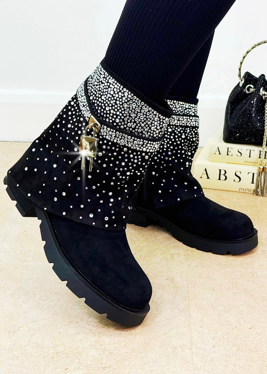 Love Lemonade Black Crystal Starlight Stride Boots