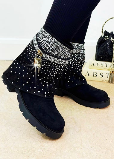 Love Lemonade Black Crystal Starlight Stride Boots