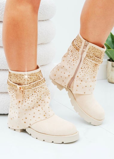 Love Lemonade Nude Crystal Starlight Stride Boots