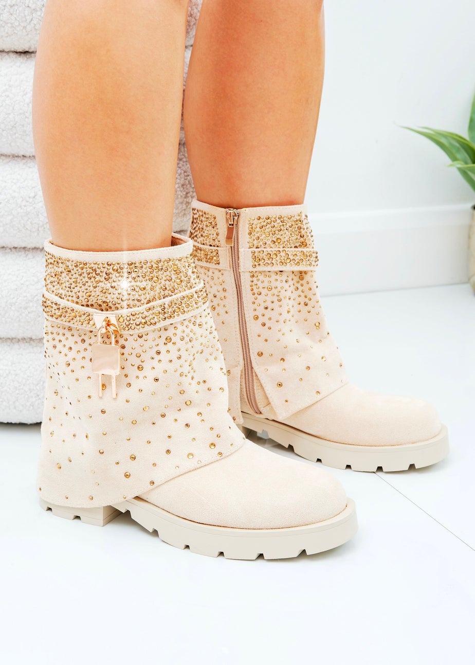 Love Lemonade Nude Crystal Starlight Stride Boots