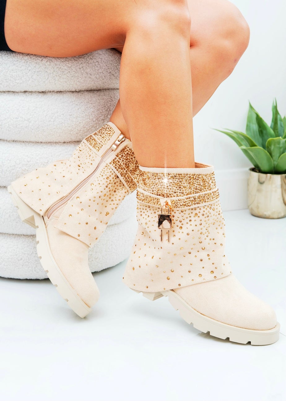 Love Lemonade Nude Crystal Starlight Stride Boots